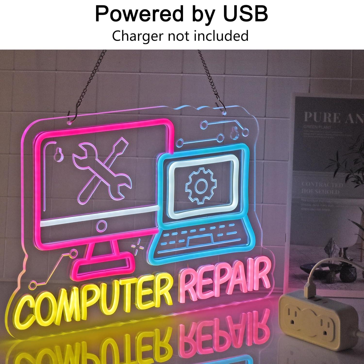 Computer Repair Neon Sign USB  - đánh giá và giá Electronics Repair Store
